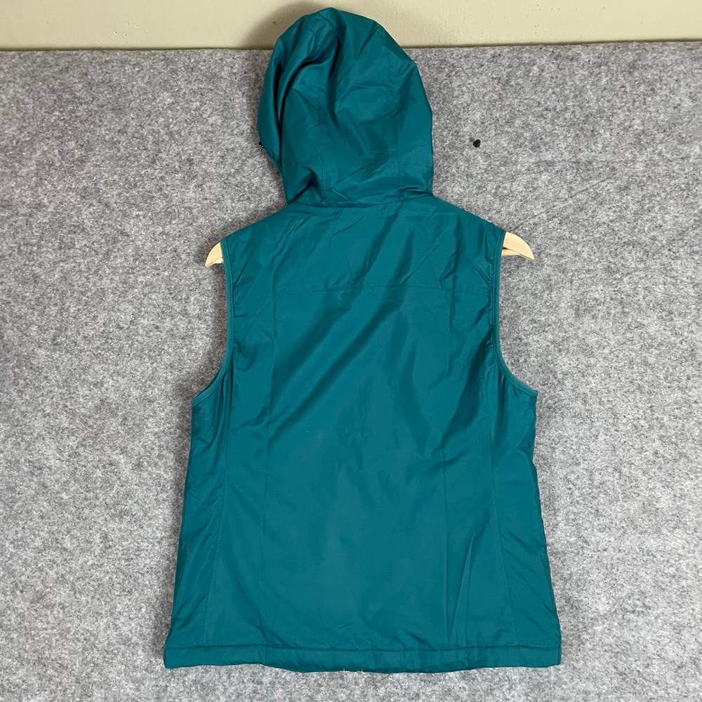 L.L. Bean Womens Small Petite Hooded Fleece Lined Vest Teal Full Zip Outdoor - Picture 6 of 14